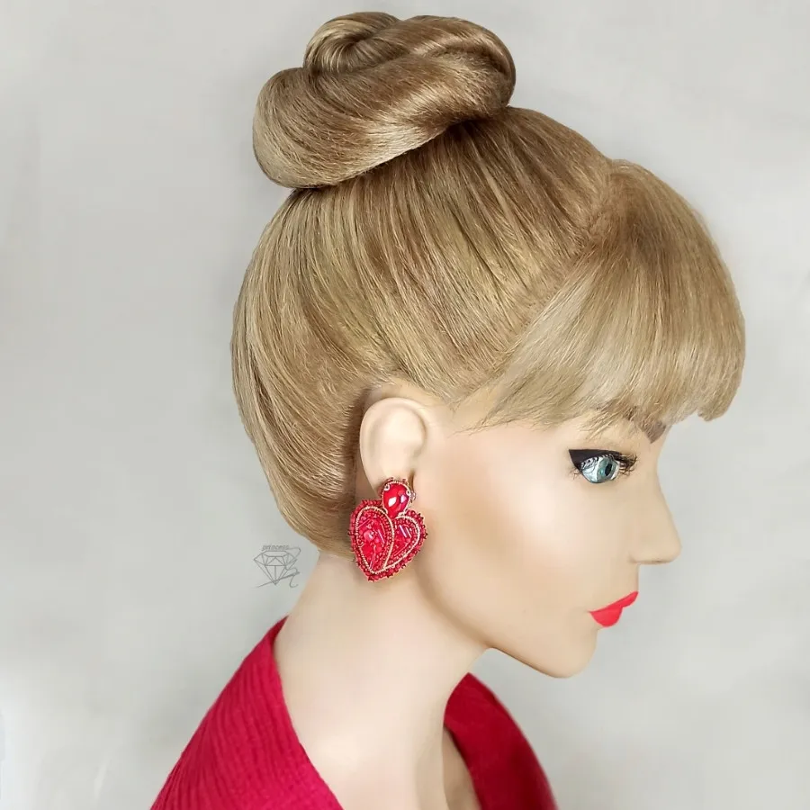 گوشواره جواهردوزی قلب