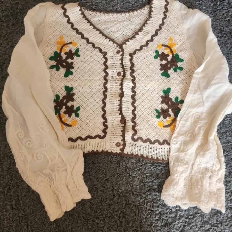 شومیز گلدوزی قلاب بافی