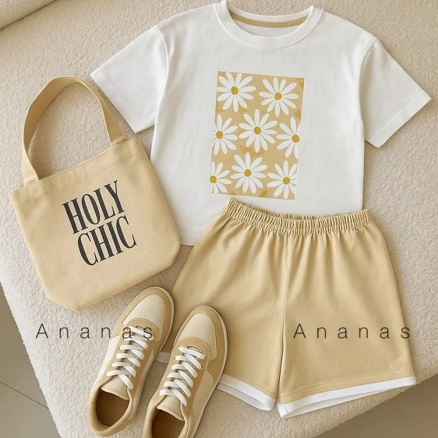 ست تیشرت شلوارک بابونه