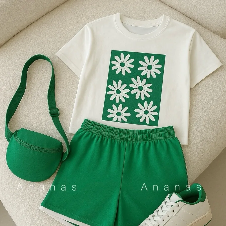 ست تیشرت شلوارک بابونه