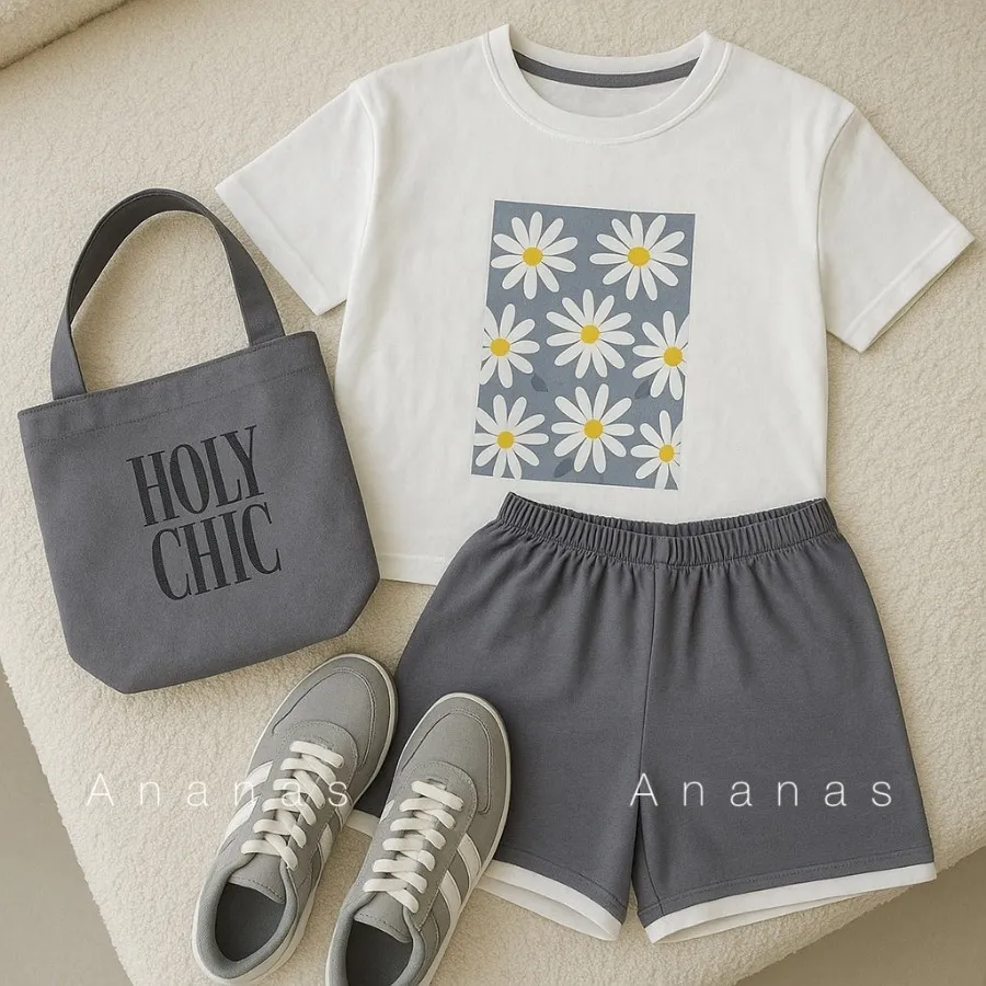 ست تیشرت شلوارک بابونه