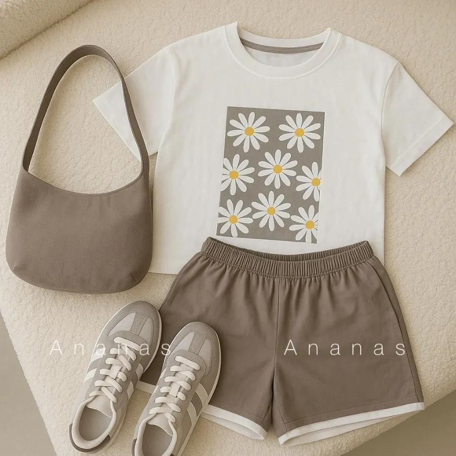 ست تیشرت شلوارک بابونه