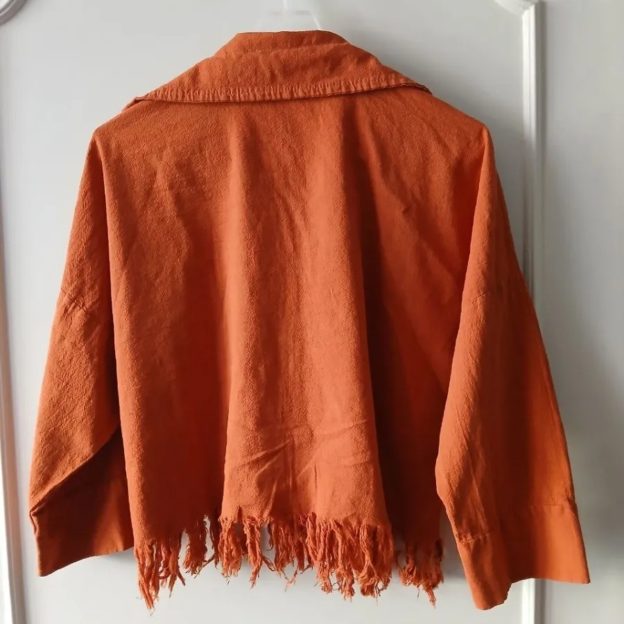 کراپ گلدوزی شده ریش ریش