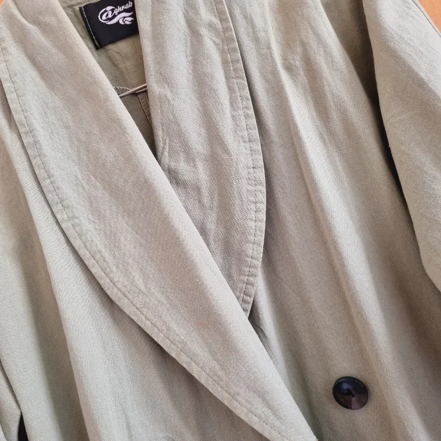 کت لینن سبز پاستیلی