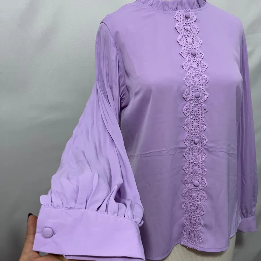 شومیز آستین پلیسه یاسی