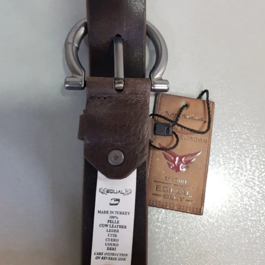 کمربند چرم ترک قهوه ای