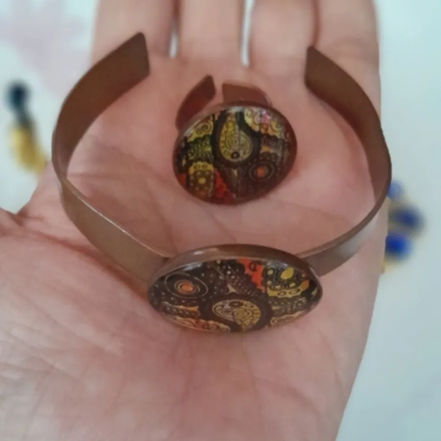 دستبند و انگشتر مسی -رزین