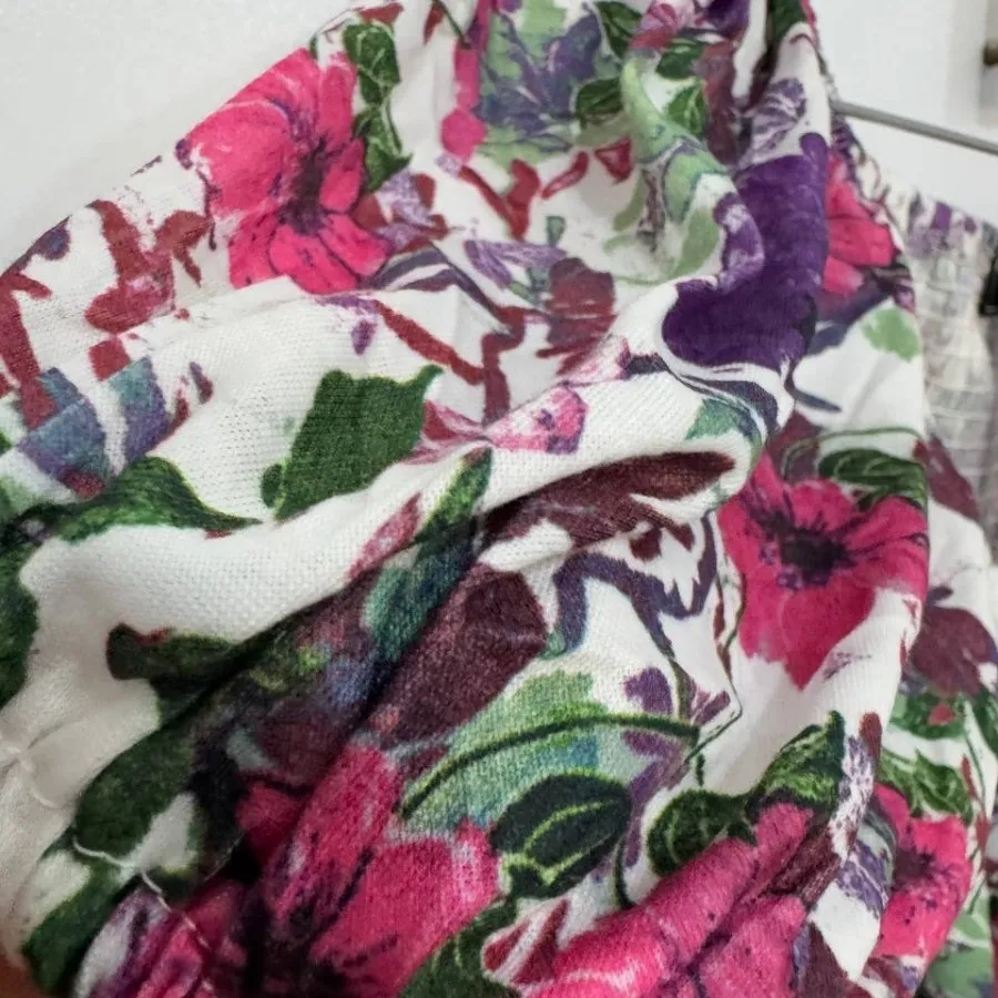 کراپ گلدار یقه قایقی