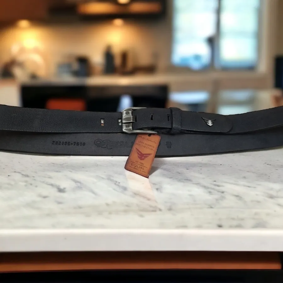 کمربند چرم سنگشور سرمه ای