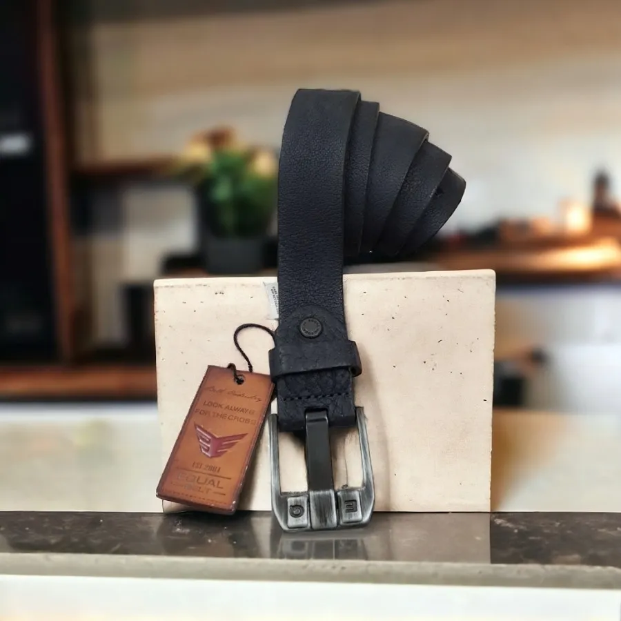 کمربند چرم سنگشور سرمه ای