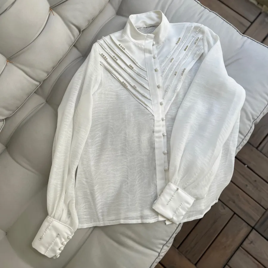 شومیزسفید مجلسی جواهردوزی