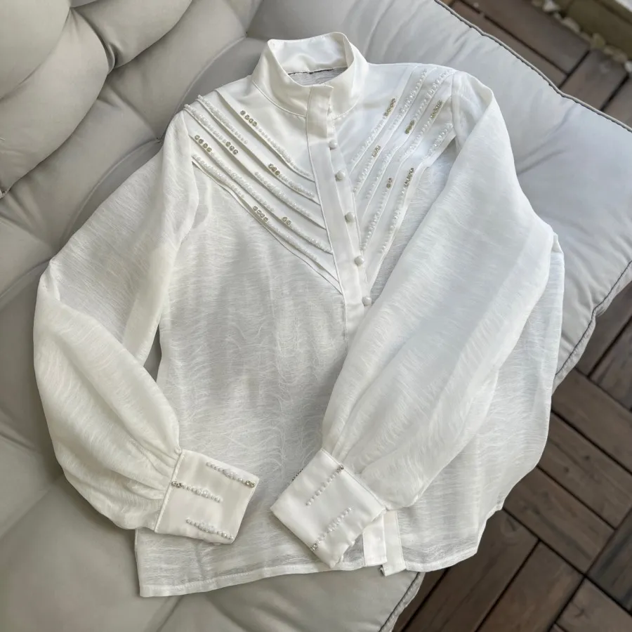 شومیزسفید مجلسی جواهردوزی