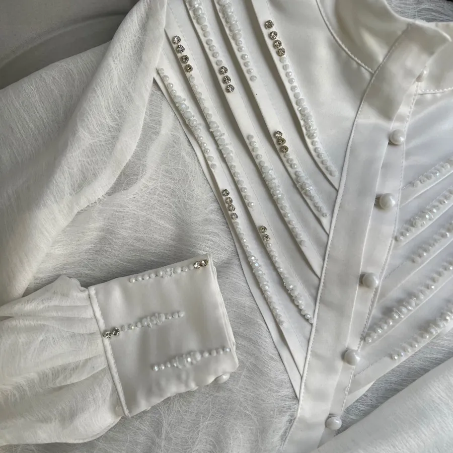 شومیزسفید مجلسی جواهردوزی