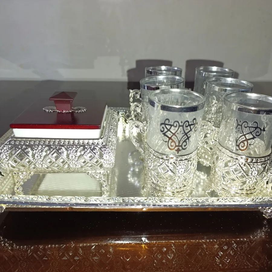 ست سینی و استکان سیلور