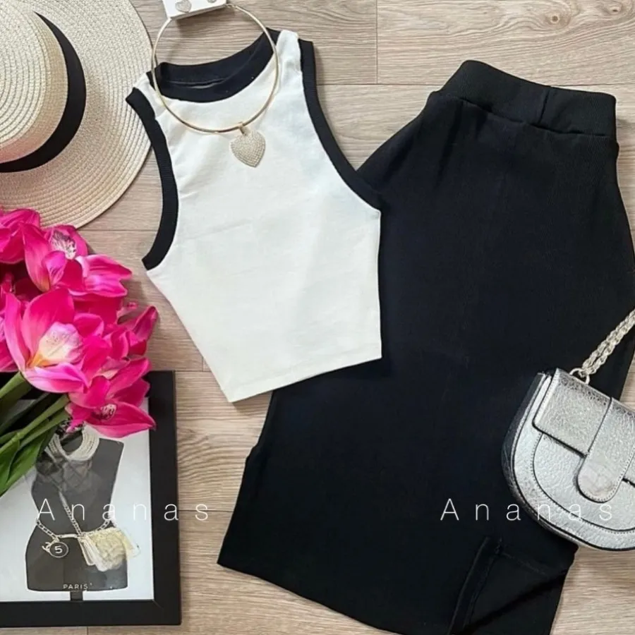 ست تاپ و دامن ساحل