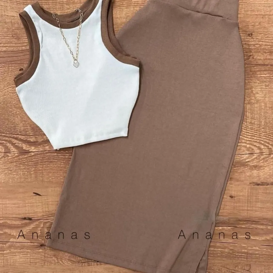 ست تاپ و دامن ساحل