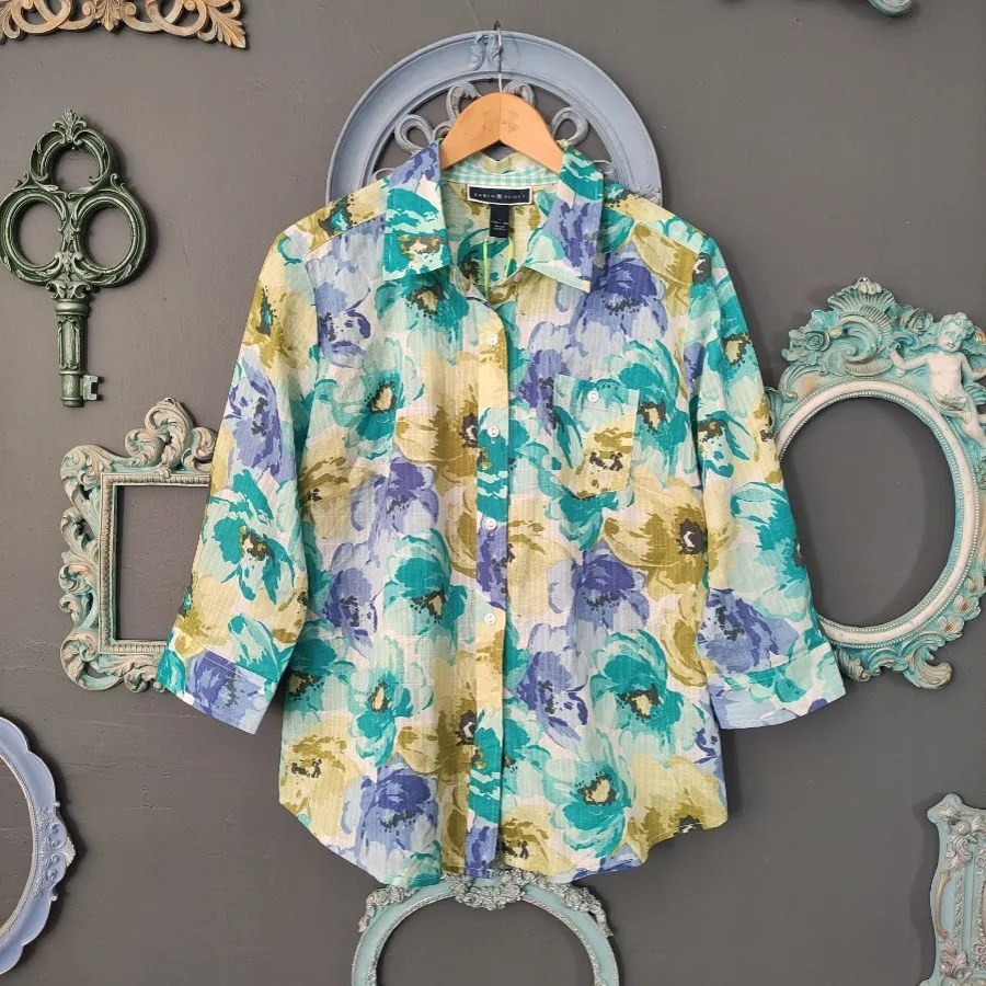 شومیز نخی آبرنگی اروپایی