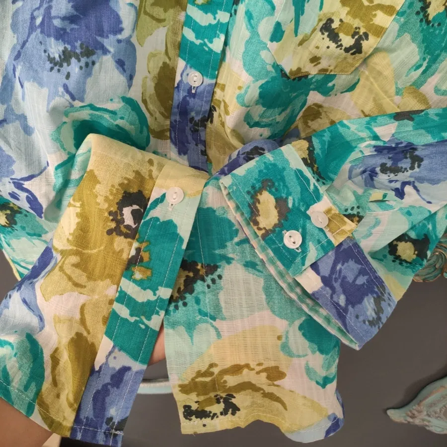 شومیز نخی آبرنگی اروپایی