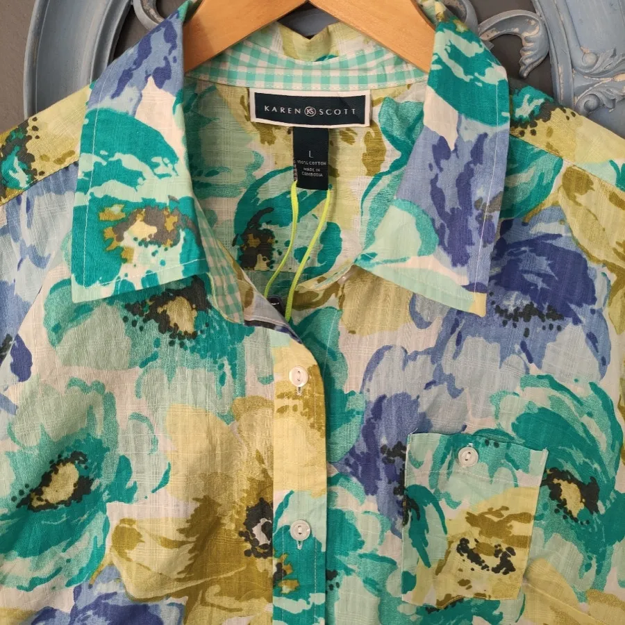 شومیز نخی آبرنگی اروپایی