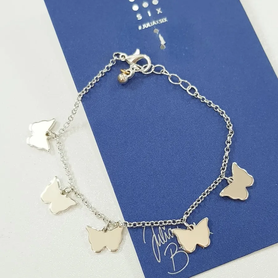 دستبند پروانه ای نقره ای