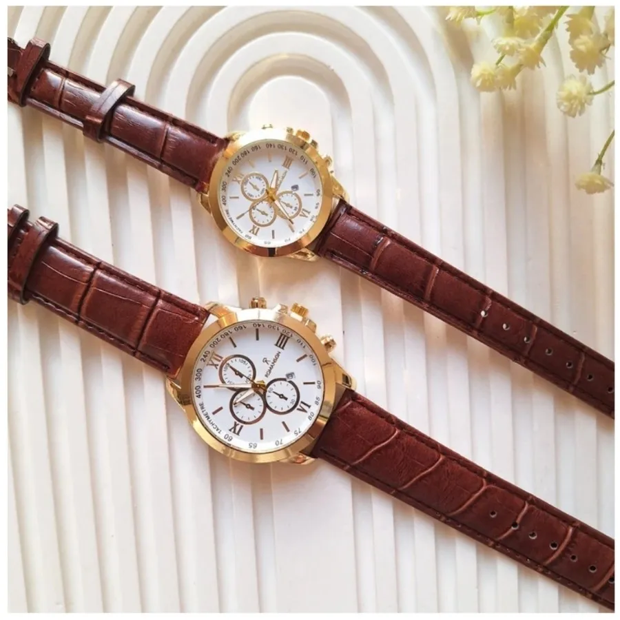 ساعت بند چرمی طرح سه موتو