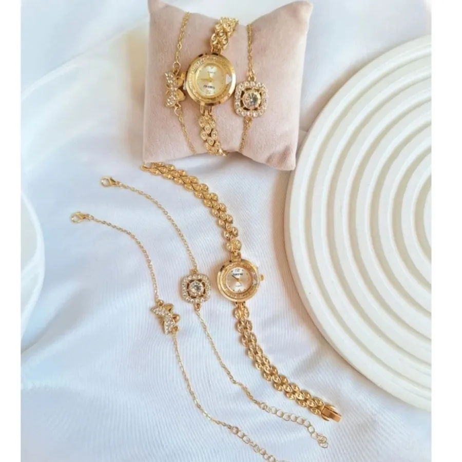 ست ساعت 2 دستبند جواهری