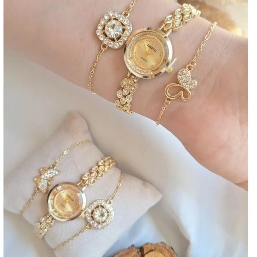 ست ساعت 2 دستبند جواهری