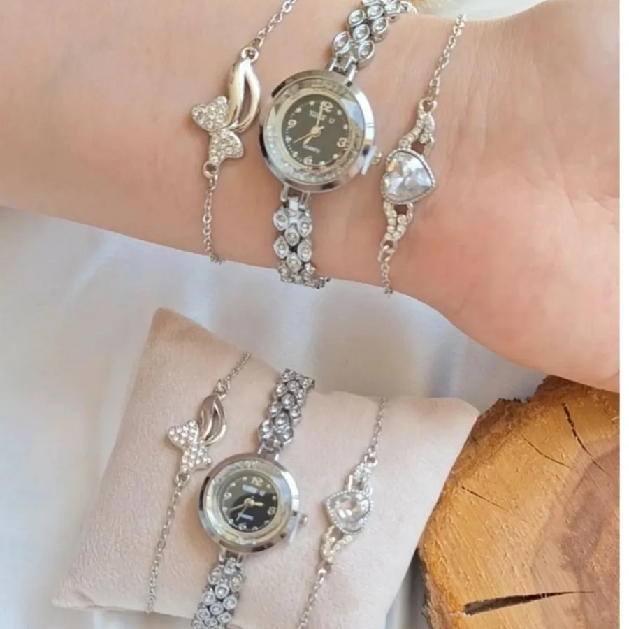 ست ساعت 2 دستبند جواهری