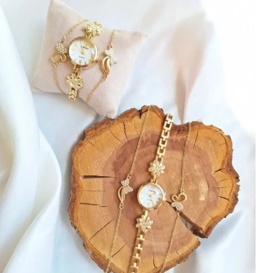 ست ساعت دستبندی گل