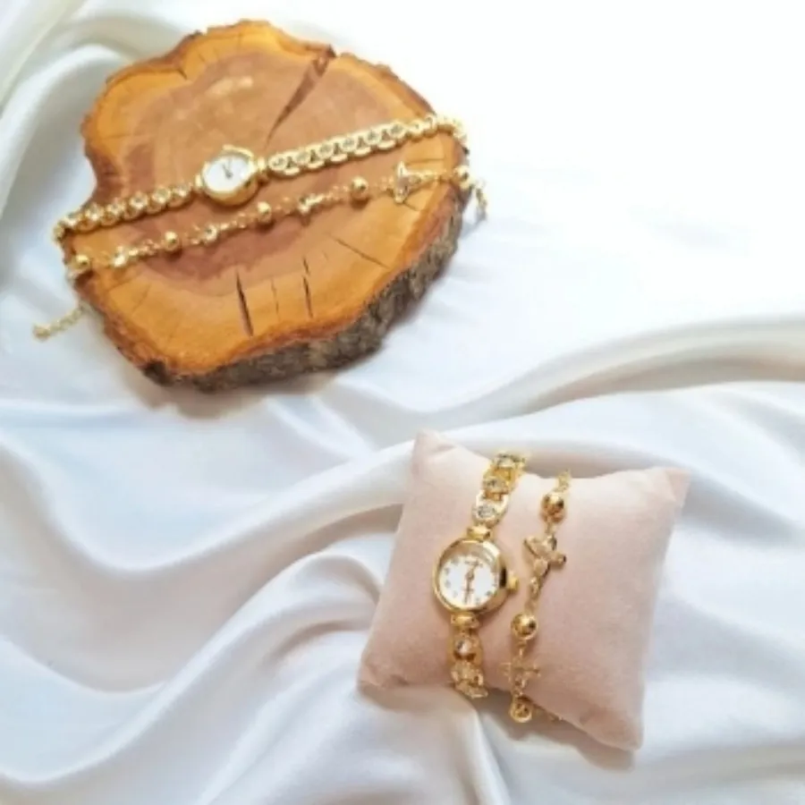 ساعت جواهری دستبند پروانه