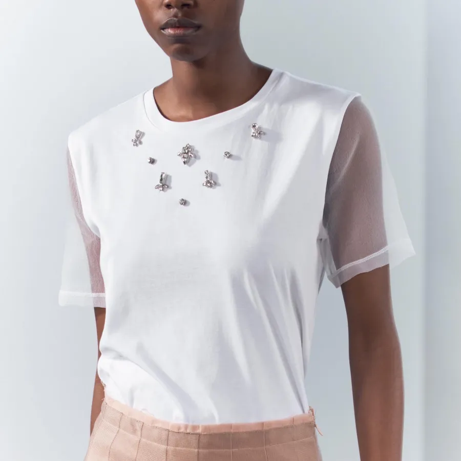 تیشرت سفید توری زارا