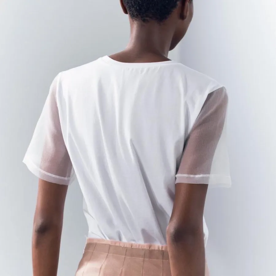 تیشرت سفید توری زارا