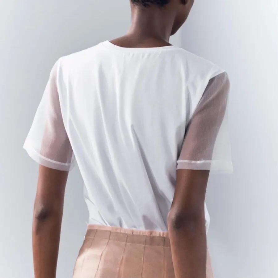 تیشرت سفید توری زارا