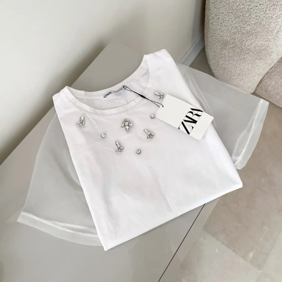 تیشرت سفید توری زارا