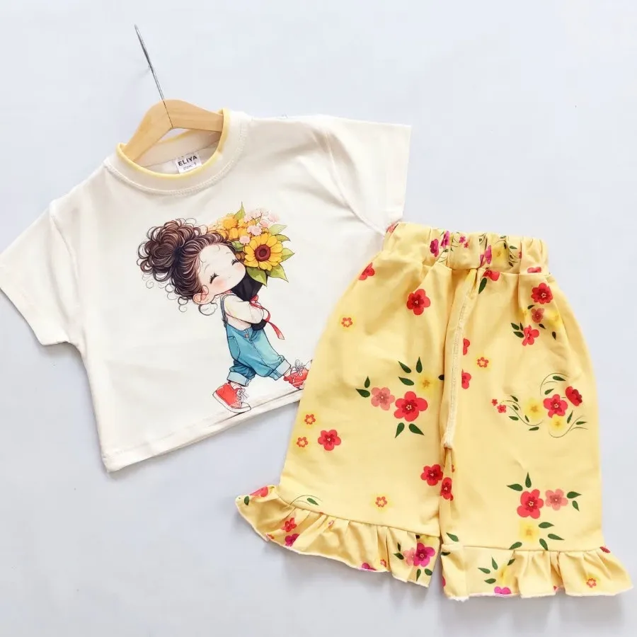 کراپ شلوارک چاپ دختر ?