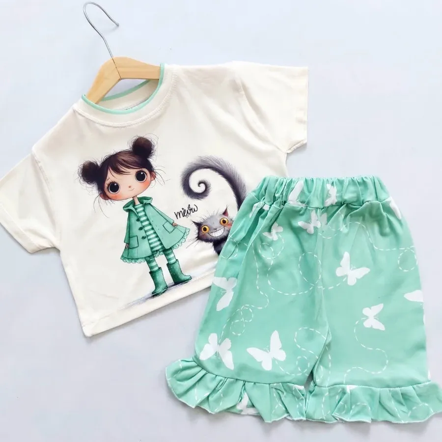 کراپ شلوارک چاپ دختر ?