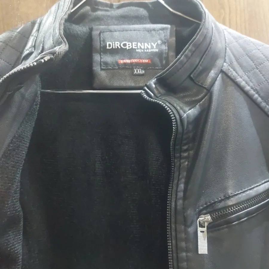 کت چرم مشکی مردانه