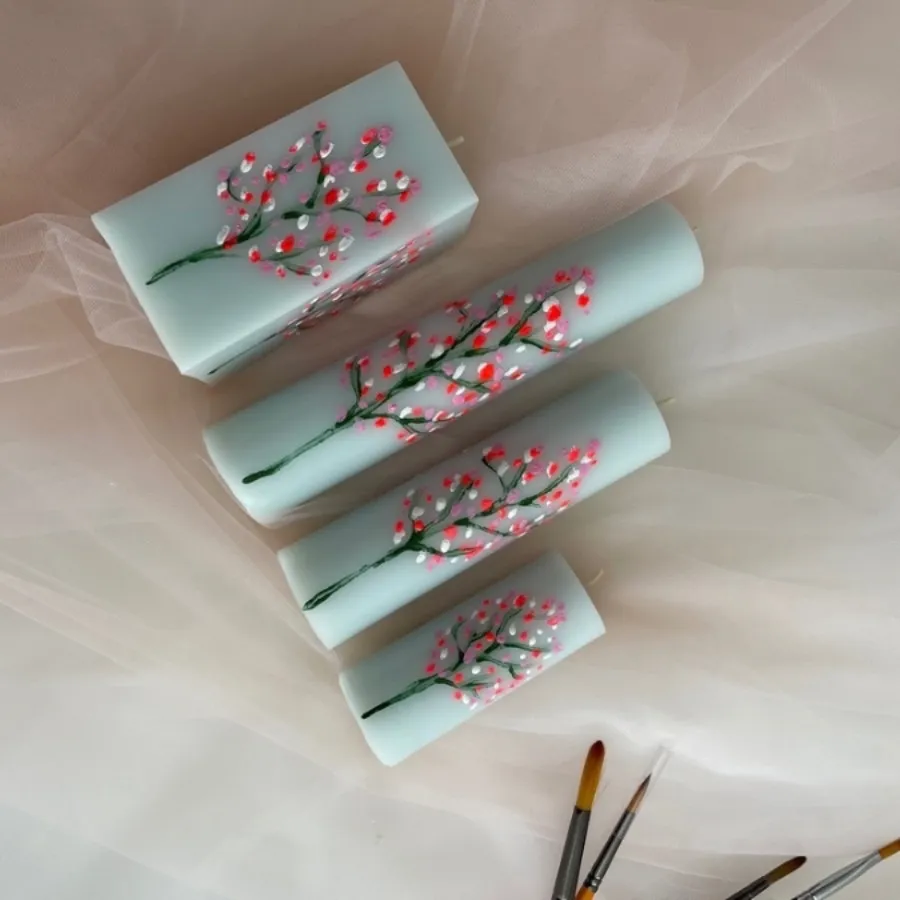 ست شمع نقاشی شده دستساز