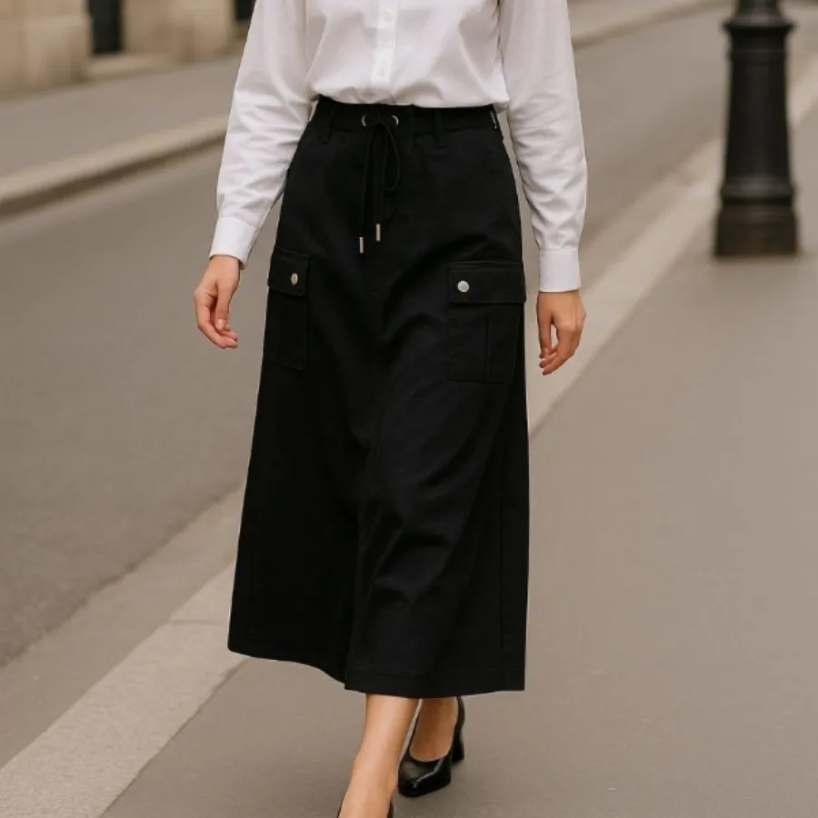 دامن جنس کتان بلند کشی