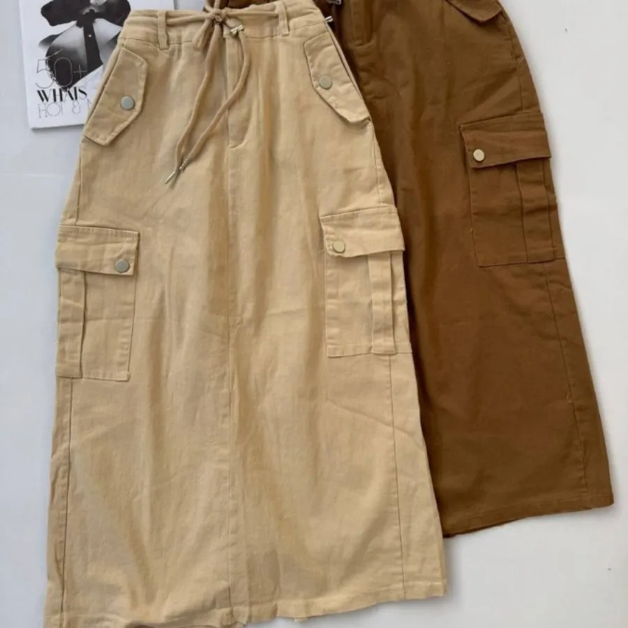 دامن جنس کتان بلند کشی