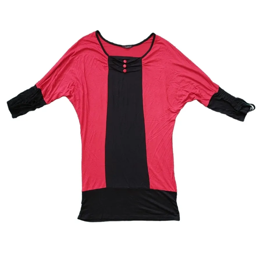 بلوز قرمز مشکی