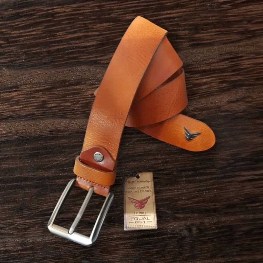 کمربند چرم ترک عسلی