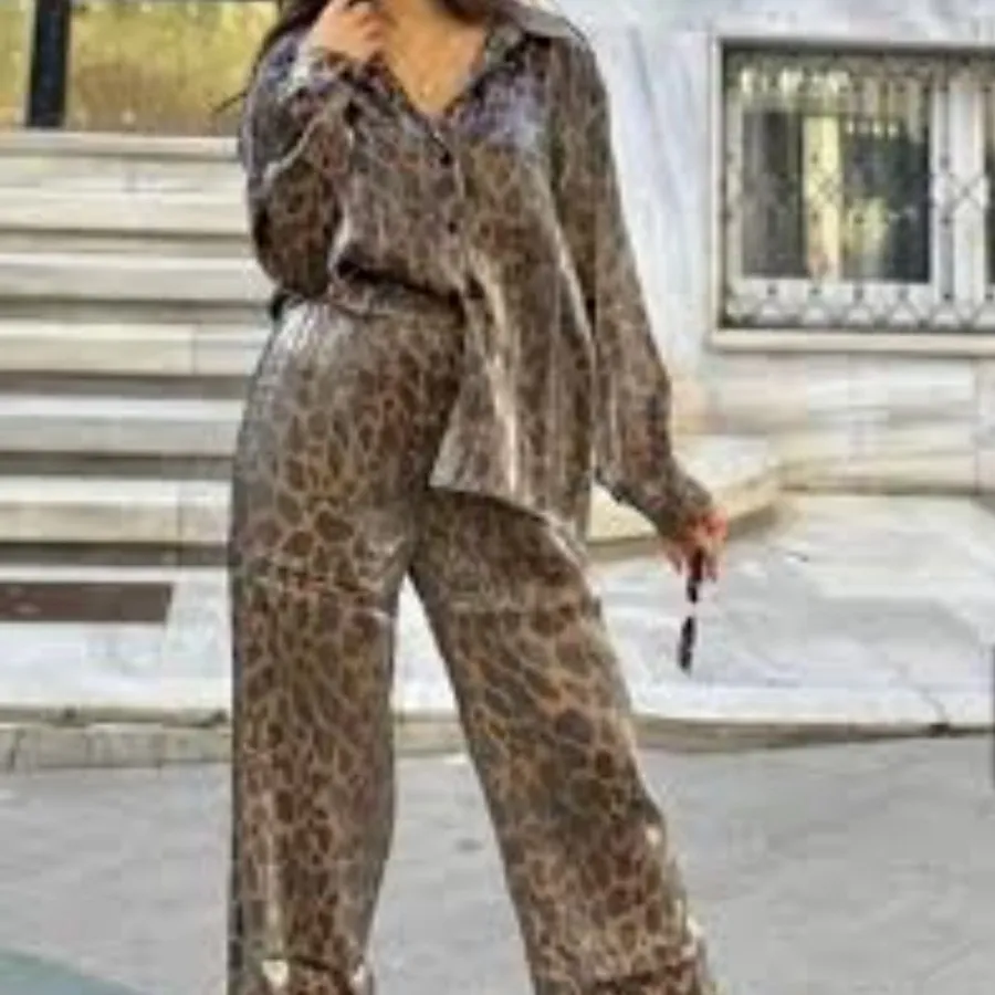 شومیز شلوار پلنگی ترک