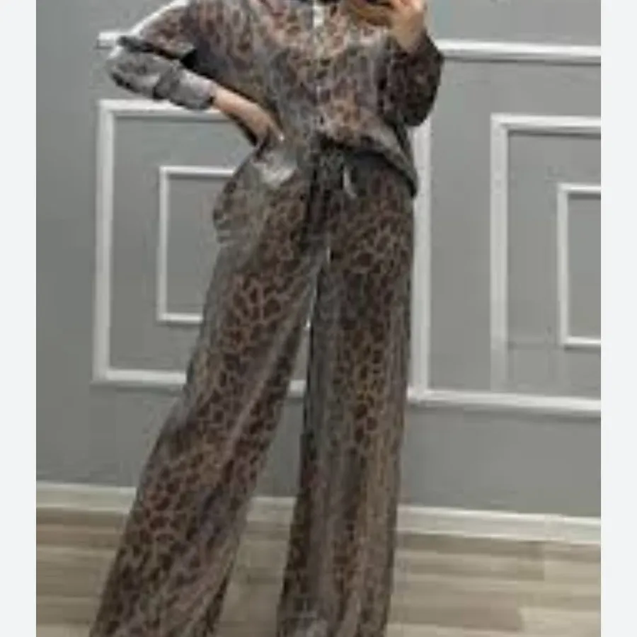 شومیز شلوار پلنگی ترک