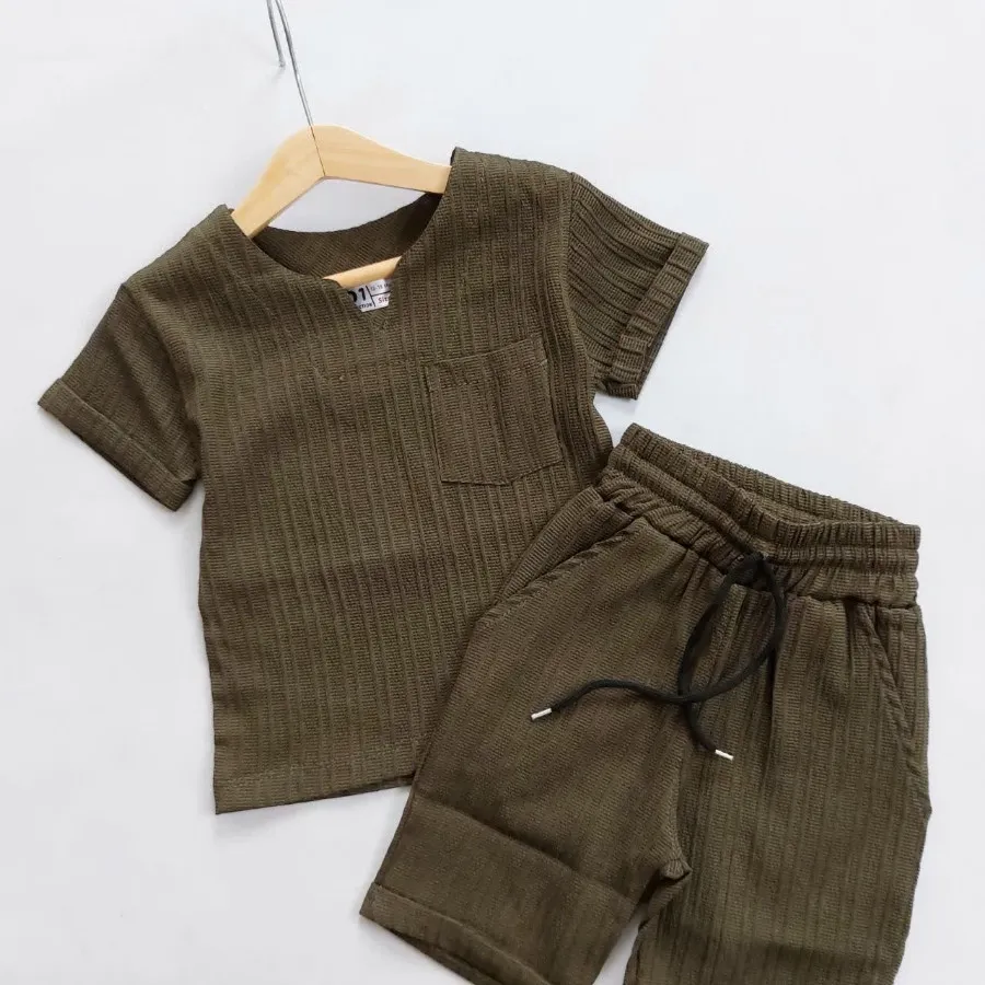 تیشرت شلوارک یقه کوبایی ک