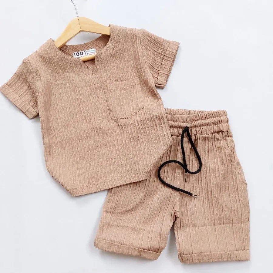 تیشرت شلوارک یقه کوبایی ک