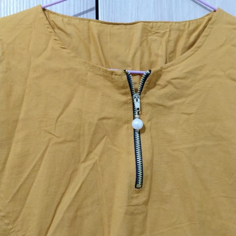 تونیک مانتویی خردلی