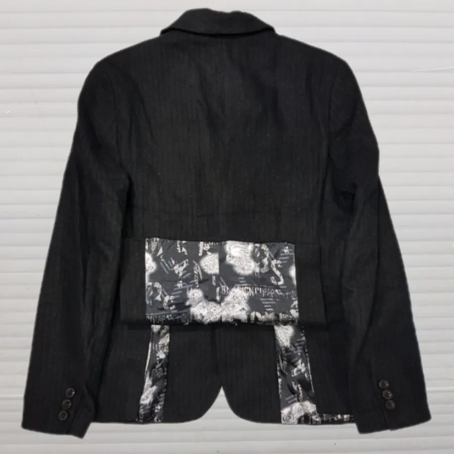 کت تک مشکی راه راه محو