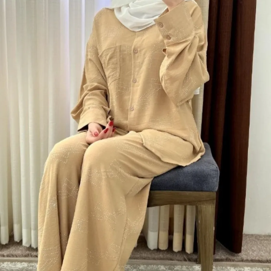 ست شومیزوشلوار نگین دار