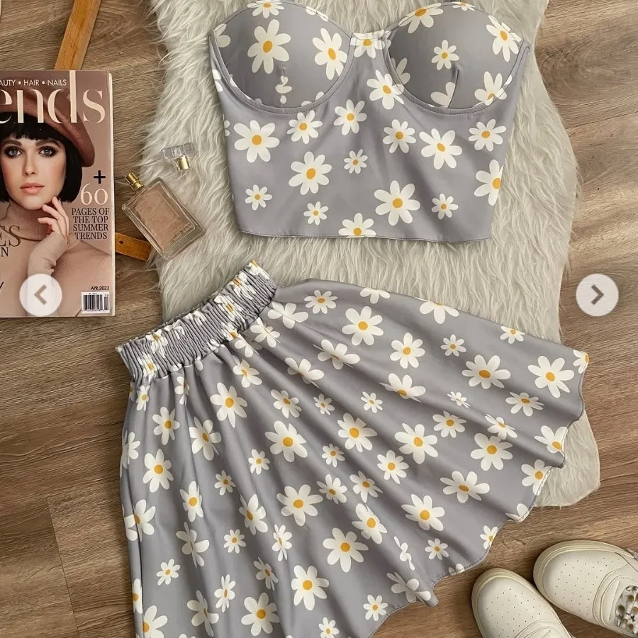 ست کراپ دامن بابونه